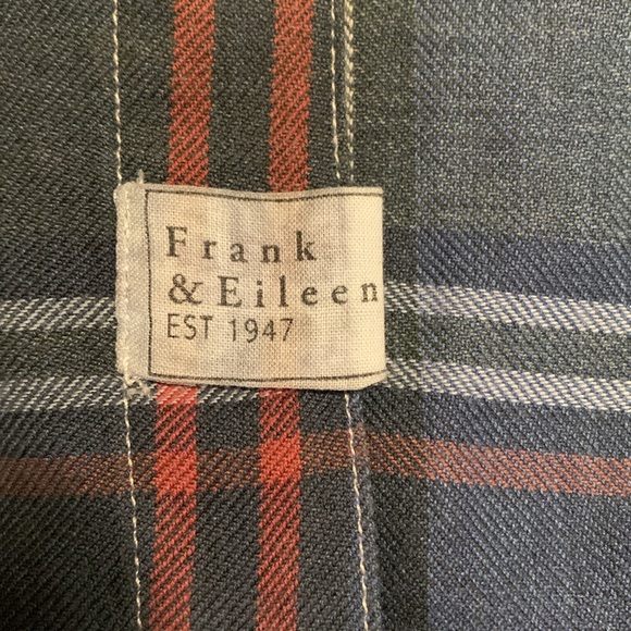 Frank & Eileen Women’s Barry Blue & Orange Plaid Blouse Size Medium Made in USA - Picture 10 of 15